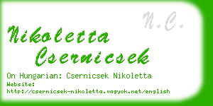 nikoletta csernicsek business card